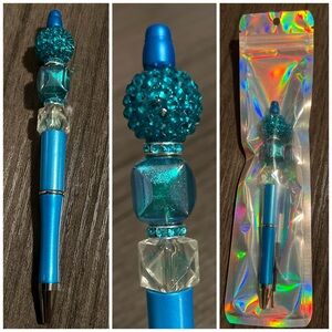 Blue Beaded Pen